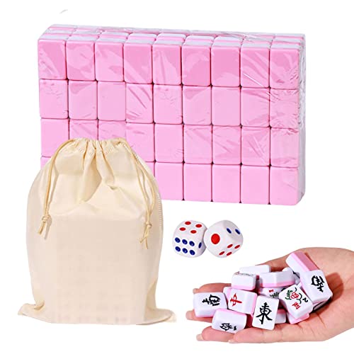 Juego Mahjong con 144 fichas grabadas estilo chino miniatura 1