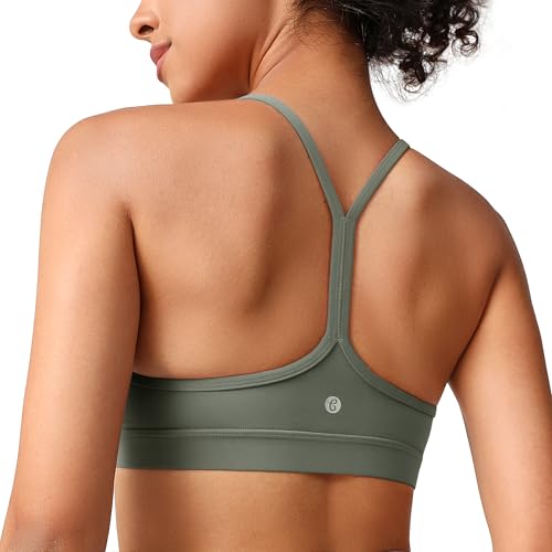 Image of BAYDI Clouduxi Y Back Sports Bra for Women - Padded Racerback Spaghetti Strap Low Impact Workout Yoga Bra, A-C Cups