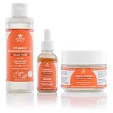 Nature Spell Vitamin C Skincare Gift Set, Brightening Witch Hazel Facial Toner, Vitamin C Face Serum & Glow Up Face Cream (Set of 3), Vegan