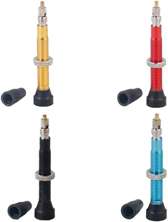 10 Aluminum Bicycle tubeless tire valves, Suitable for Road Bicycle Alloy Valve Stems, of Road Bicycle Repair Tools tire Accessories(Black)