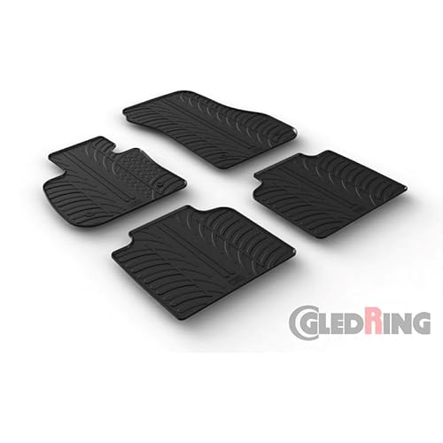 Satz Gummimatten kompatibel mit BMW 2er F46 Gran Tourer 2015- (T Profil 4-teilig + Montage-clips)