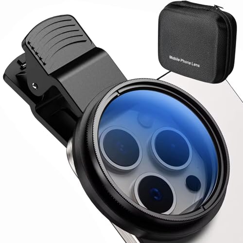 52mm CPL Filter for Phone/DSLR, HD Circular Polarizer Polarizing Filter with Universal Clip, Lens Attachment for iPhone 16 15 14 13 12 Samsung Galaxy Pixel and Other Smart Phones/Camera