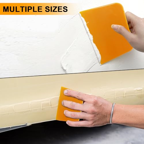 Image of Body Filler Spreaders, 6PCS Plastic Spreader,4, 5, 6 Inch Reusable Automotive Body Fillers Hard for Applying Fillers, Putties, Glazes, Caulks and Paint