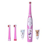 Emerson Kids Battery Powered Musical Timer Toothbrush Replaceable Brush Head, ER109004, Pink