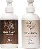 Layla & Kays Sulphate-Free Shampoo & Conditioner Set 2×250ml– Gentle Cleanse + Ultra Hydrating, Frizz Control, Curl Definition, Detangling – Curly, Wavy & Coily Hair