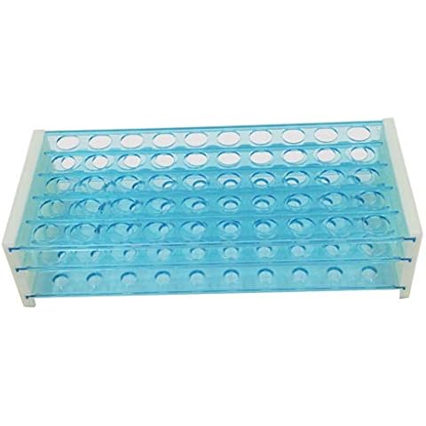 Estante de soporte de tubo de ensayo plástico de 50 posiciones con agujeros de 18mm de MUHWA Cover