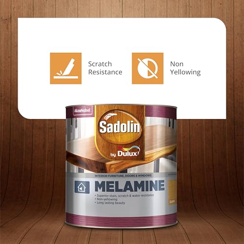 Image of Dulux Sadolin Melamine Wood Polish Matt Finish | Premium Finish for All Kinds of Wood | Superior Stain, Scratch, and Water Resistance, 4 litres
