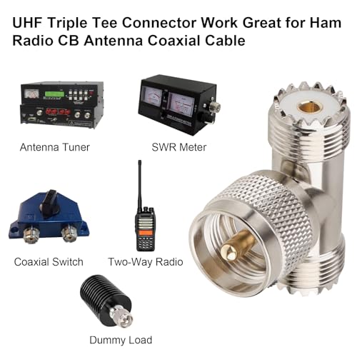 Adaptador T-Conector UHF Macho a Hembra, Pack 2 Pzs miniatura 5