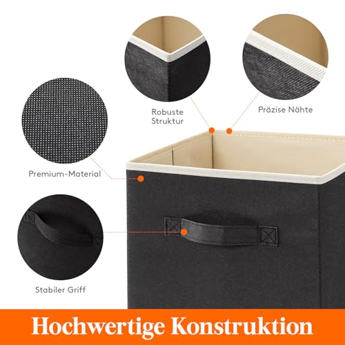 Lifewit Aufbewahrungsbox, 10 Stück, Schwarz, 26,5 x 26,5 x 28 cm, 20 L – Ansicht 4