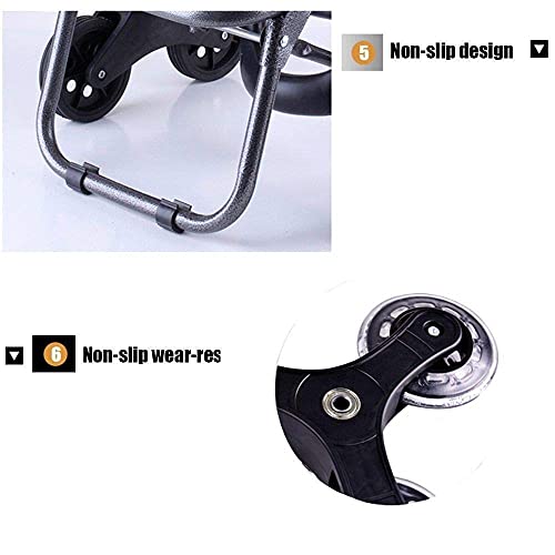 LDBDASA Klettergebäude Shopping 6 Runde Kleinwagen Klappwagen Supermarkt Trolley Pull Trolley Kleiner Anhänger Home/a – Bild 4