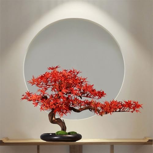 Bonsai artificiel plante d'intérieur érable rouge pour meuble TV salon