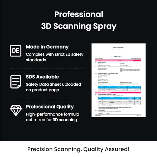 Image of Revopoint 3D Scanning Spray for 3D Scanners, No Cleaning Needed, for Transparent, Reflective or Highly Textured Surfaces Objects, 400ml, Blue