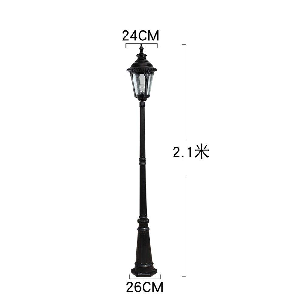 Lampa zewnętrzna słupek świetlny, E27 pojedyncza głowica stop aluminium lampa uliczna klasyczna retro trawnik latarnia szklany klosz oświetlenie ogrodowe oświetlenie krajobrazu willa hotel