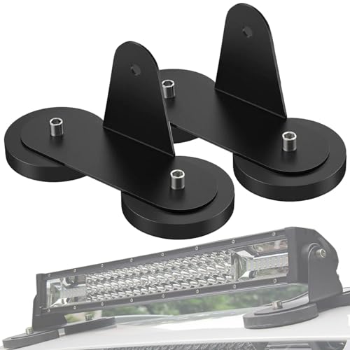 Willpower 2 pièces Support de montage de barre lumineuse LED à base magnétique, Support ventouse puissant, Convient pour voiture véhicule tout-terrain phare de...