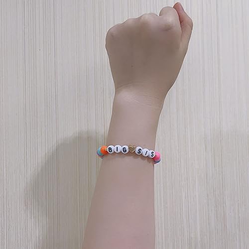 Image of Fuqimanman2020 Big Sister Bracelet Colorful Little Sister Bracelet Letter Beads Bracelet for Sister Jewelry Gift