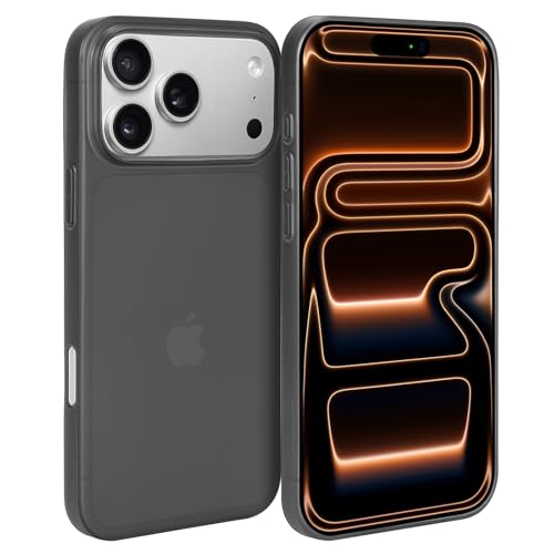 doupi Custodia Ultra Sottile Compatibile con iPhone 17 Pro (6,3") – Finitura Opaca, Supporta la Ricarica Wireless, Cover Protettiva Super Slim Leggera, Nero