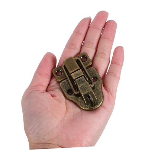 Image of DOITOOL 6pcs Vintage Duckbilled Hasp Lock Sturdy Metal Toggle Latch with Padlock Hole for Wooden Boxes Toolboxes and Jewelry Cases Versatile Decorative Clasp for Home and Travel