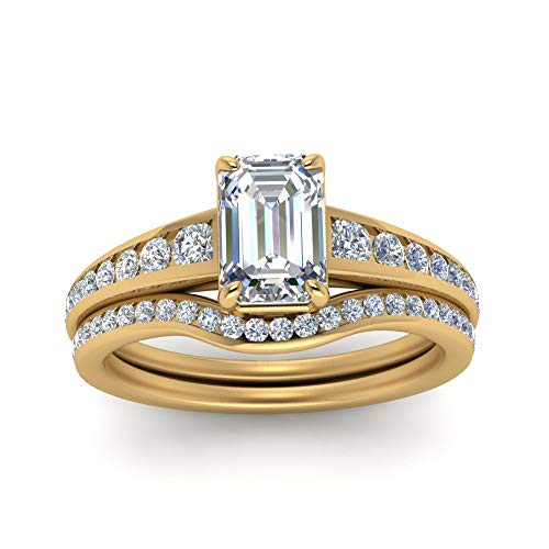 Alliance diamant canal gradué plaqué or jaune taille 47 au 70 durable