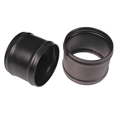 Ronteix Aluminum Pipe Joiner Tube Intercooler Coupler Silicone Hose Adapter Od 2.5 Inch, 2" Length,Black Powder Coated (2 Pack) #TOP5