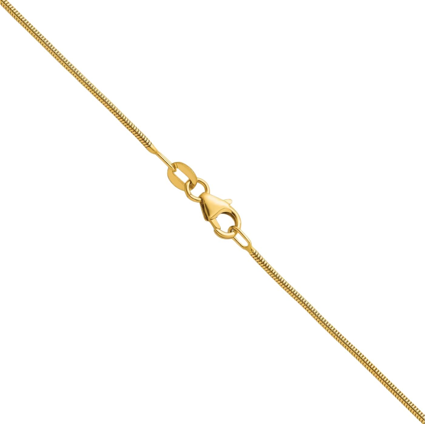 IceCarats 14K Solid Yellow Gold 1.2mm Dainty Snake Chain Necklace Polished