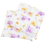 CB Home & Style Sitzkissen Stuhlkissen Blumen Dekokissen 2er-Pack 40x40cm (Blüte violett/gelb)