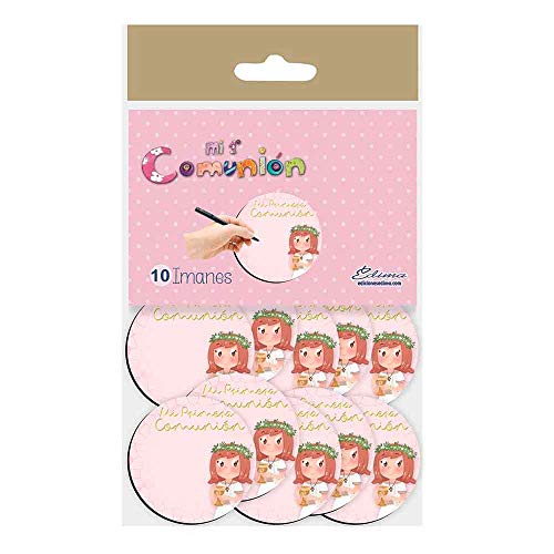 Bolsa con 10 imanes Detalles Primera Comunión niña con Cáliz. para Personalizar con rotulador.(DIY)