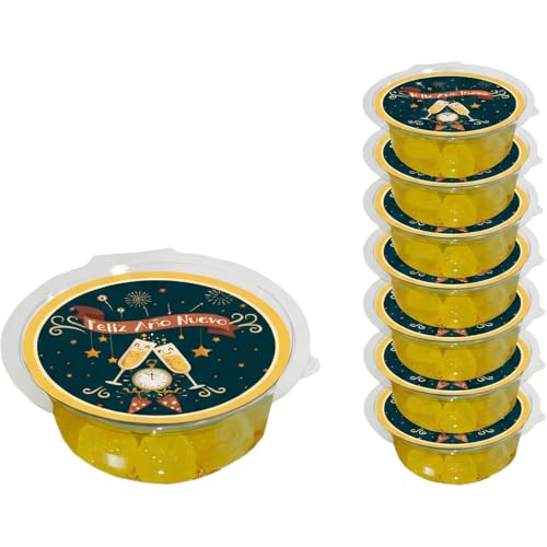 Pack 10 Bolsas Uvas de la Suerte Gominola (12 Uvas/Bolsa) - Chuches Nochevieja Sin Gluten - Gominolas Blanditas Sabor Fruta para Fin de Año - Kit Familiar 12 Campanadas Sin Pepitas
