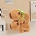 Car Interior Decoration Capybara Plush Doll with Turtle Backpack Cute Animal Car Charm Ornament 5.9 in Capybara Car Accessories Gear Shifter Decor for Dashboard, Steering Wheel, Seat Belt and More