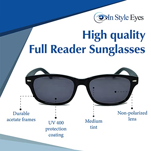 In Style Eyes Insight Full Reader Sunglasses - Full-Rimmed, Non-Bifocal Glasses with UV Protection - Non-Polarized Lens3