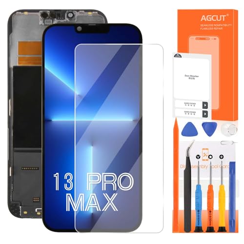 AGCUT - Pantalla de repuesto para iPhone 13 Pro Max LCD Display para iPhone 13 Pro Max A2484 A2641 A2644 A2645 A2643 6,7 pulgadas LCD pantalla digitalizador 3D táctil táctil con herramientas, negro