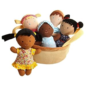 Basket of Buddies 8 Plush Diversity Dolls Toddler Dolls Preschool Dolls Multicultural Dolls Set of 5