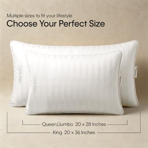 Calvin Klein Feather Down Bed Pillows King Size Set of 2, Cotton Cover by Calvin Klein - Used condition - Image 2