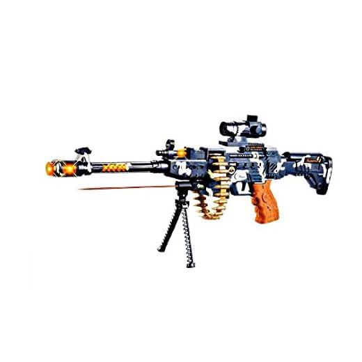 Vikas gift gallery 25" musical army style toy gun for kids with music, lights and laser light