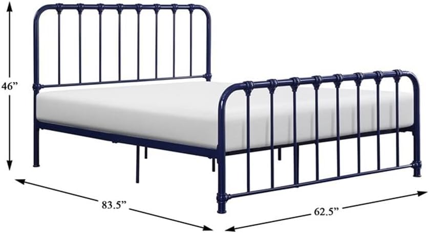 Lexicon Leongatha Metal Bed, Queen, Navy Blue