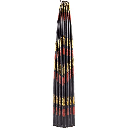 Diveevo Jerusalem Candles Made of Beeswax - 33 pcs in a Bundle I Ritual Candles L-9.4 in Ø-1.97 in Dipped in Wax I Beeswax Candles in Black