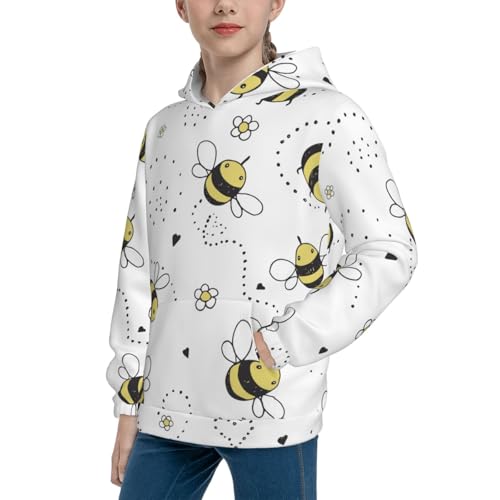 Cartoon Doodle Cute Bees Kid Hoodies Boys Sweatshirts Girls Pullover with Pocket2