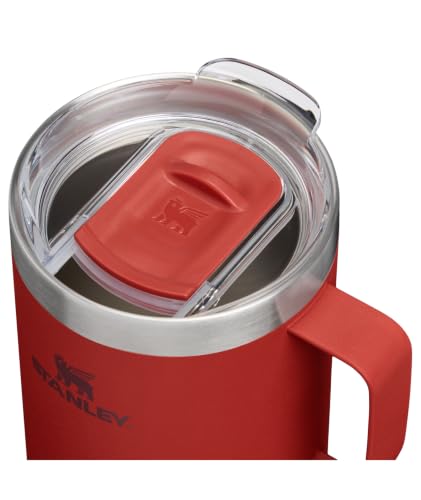 Image of STANLEY Everyday Camp Mug 24 oz | Drink Through Lid | Cup for Coffee, Tea and Drinks | Insulated Stainless Steel Coffee Mug | BPA-Free | Red Brick