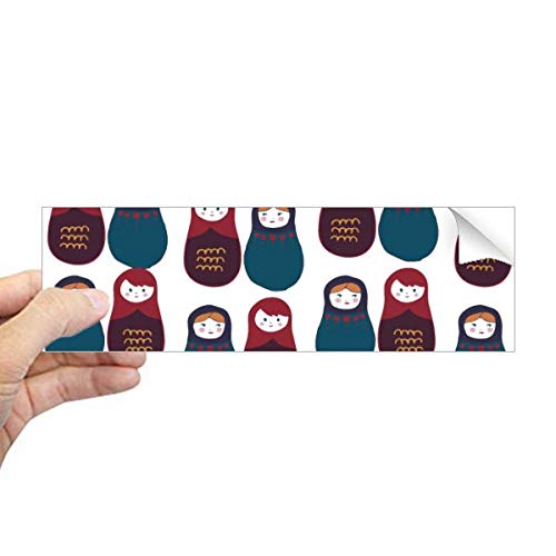 Autocollant poupées russes au design rectangulaire soigné