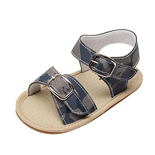 Girls Sandals Summer Double Buckle Rubber Sole Pu Leather Sandals Toddler Boys First Walkers Princess Dress Shoes