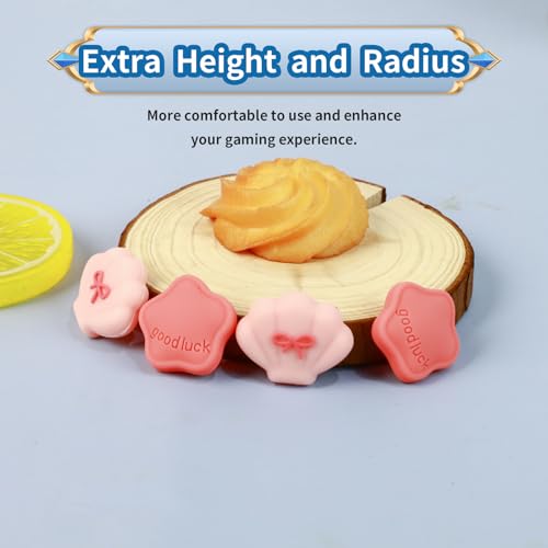 Image of PERFECTSIGHT Cute Switch 2 Joycon Thumb Grips Caps, 4 PCS Switch2 Kawaii 3D Silicone Analog Thumbstick Button Cover for NS Switch 2 Joystick Caps, Pink Shell+Star