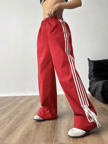 Image of Elasticated Sporty Women Cargo Track Pant with Side Stripes
