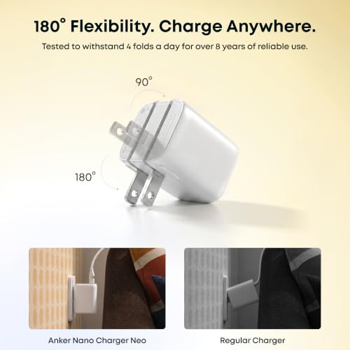 : Anker Nano Charger Neo, Dynamic 45W - 65W USB C Charger Block with 65W Max (White/Black) - image 6
