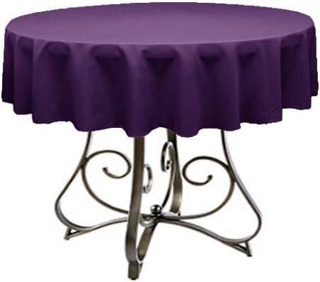 New Creations Fabric & Foam Inc Tablecloth for 48" Round Small Coffee Table, Eggplant