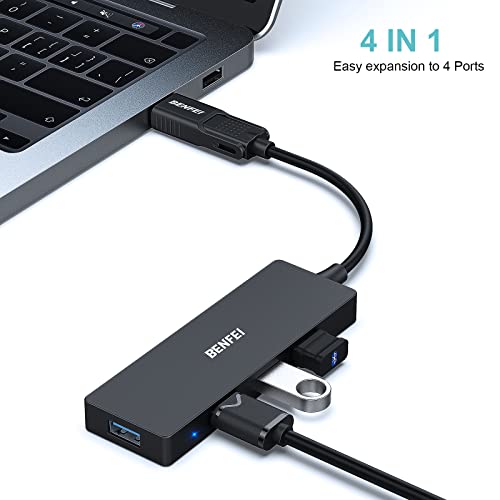 BENFEI Hub dati ultra piatto USB 3.0 a 4 porte