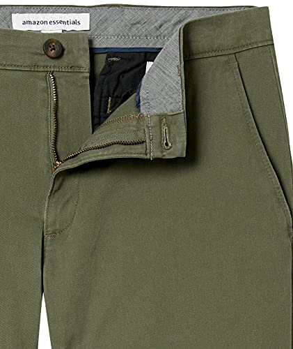 Amazon Essentials Men's Slim-Fit Casual Stretch Khaki Pant, Olive, 30W X 30L #TOP3