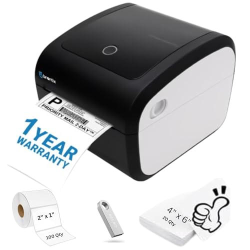 Image of BRONTIX Thermal Printer 4X6 Inch Label | Adjustable Label Printer Machine | 203 DPI | Barcode Printer Machine With 152Mm /S Printing Speed | 1 Year Warranty,Black