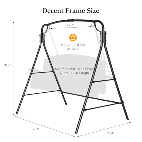 Image of VINGLI Heavy Duty Porch Swing Stand, 660 LBS Steel Frame, Antique Bronze