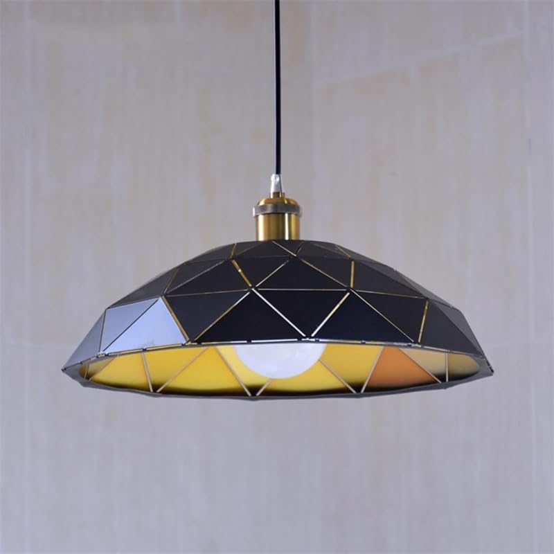 Lampe suspendue rétro chic blanche E27 lustre en fer cage vintage - 7