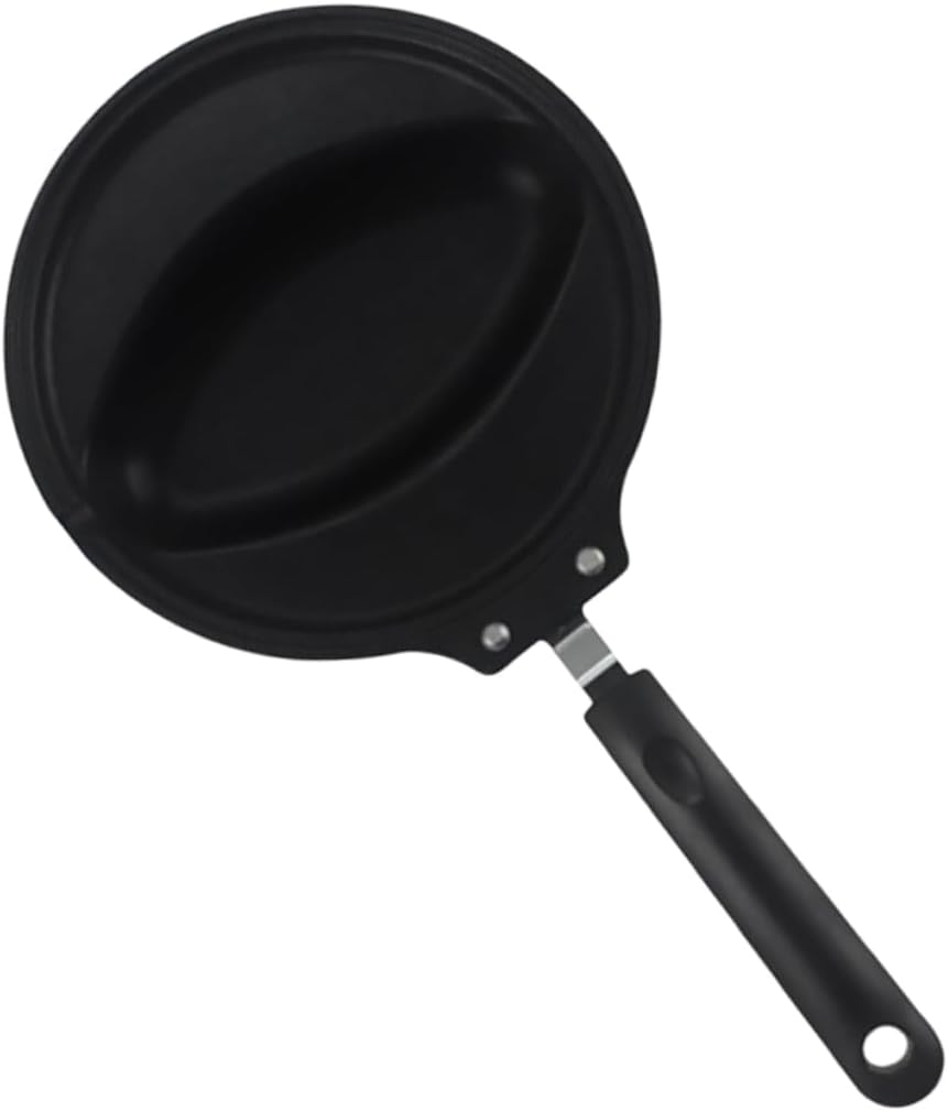 Non-stick Omelet Pan with Egg Mold Cooking Frying Pan for Easy Omelet Rice Heat-resistant Handle Suitable for Home Use Black
