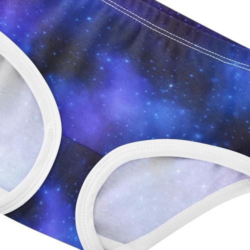 Cotton Toddler Underwear Floral Starry Night Sky Blue Purple Nebulae Panties Little Girl Pattern Undies Kids Briefs 2t4